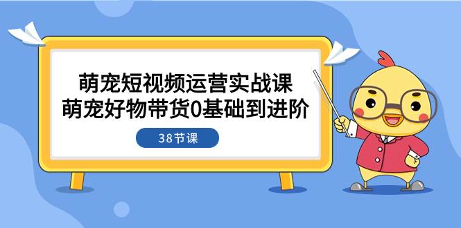 萌宠·短视频运营实战课：萌宠好物带货0基础到进阶（38节课）-小白项目网