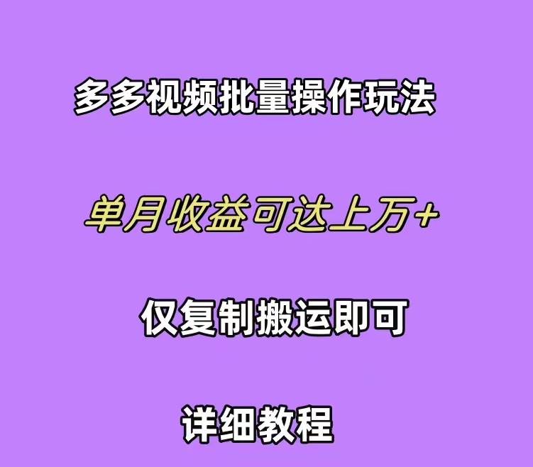 拼多多视频带货快速过爆款选品教程 每天轻轻松松赚取三位数佣金 小白必…-小白项目网