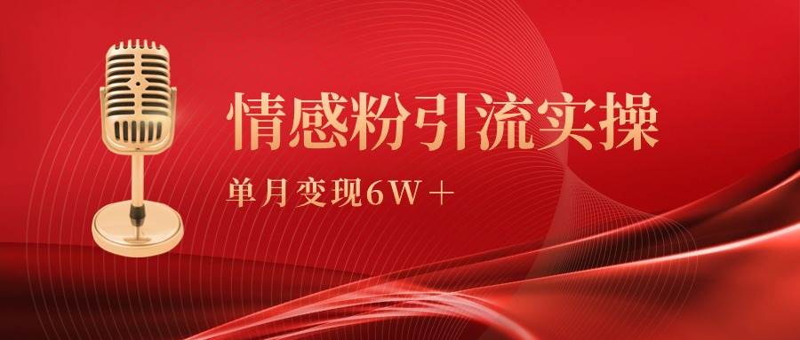 单月变现6w+，情感粉引流变现实操课-小白项目网