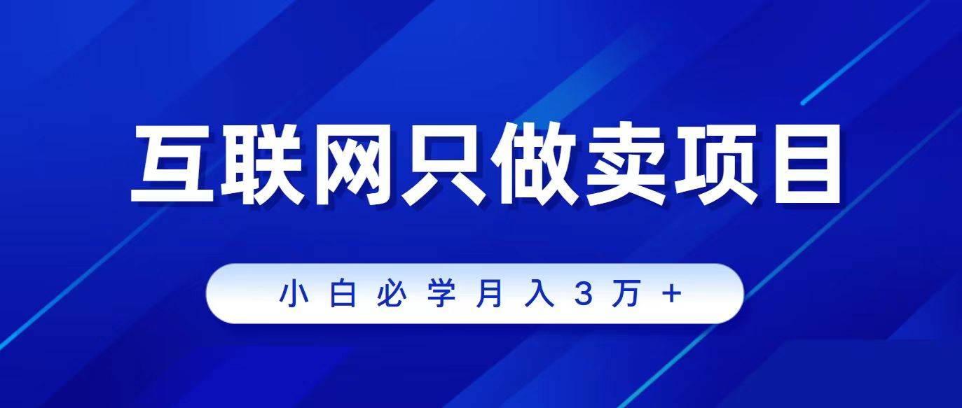 互联网的尽头就是卖项目，被割过韭菜的兄弟们必看！轻松月入三万以上！-小白项目网