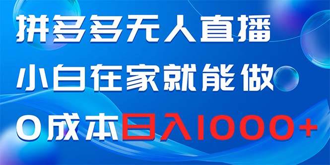 拼多多无人直播，小白在家就能做，0成本日入1000+-小白项目网