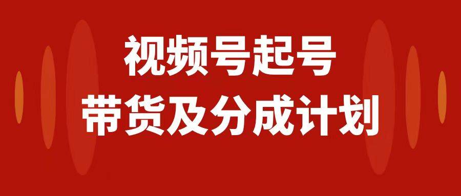 视频号快速起号，分成计划及带货，0-1起盘、运营、变现玩法，日入1000+-小白项目网