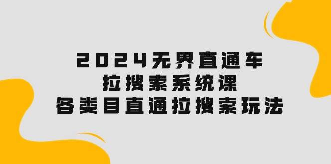 2024无界直通车·拉搜索系统课：各类目直通车 拉搜索玩法！-小白项目网