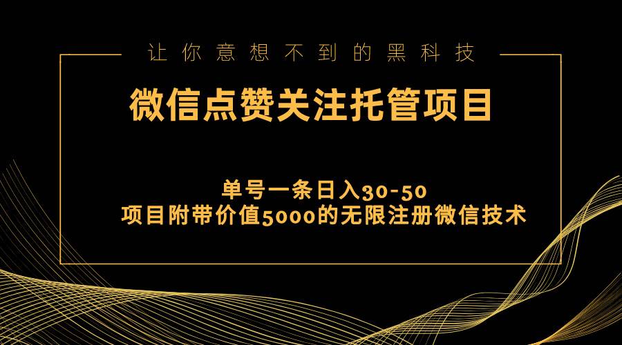 视频号托管点赞关注，单微信30-50元，附带价值5000无限注册微信技术-小白项目网