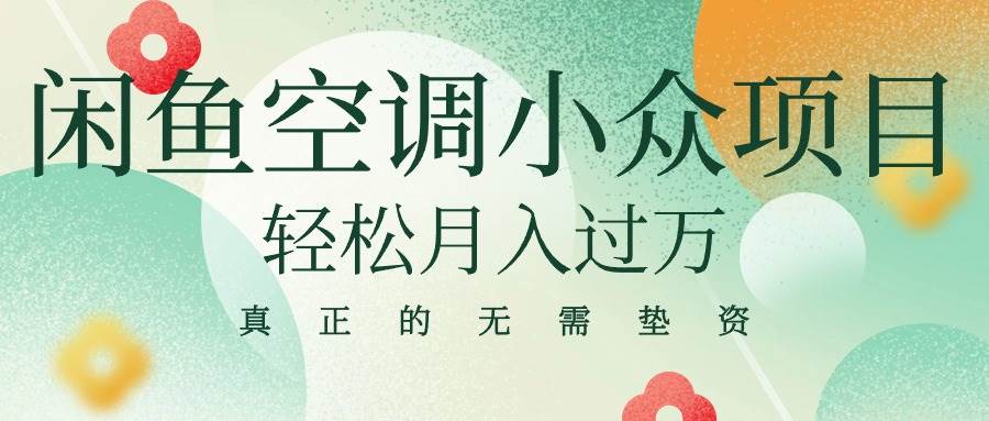 闲鱼卖空调小众项目 轻松月入过万 真正的无需垫资金-小白项目网