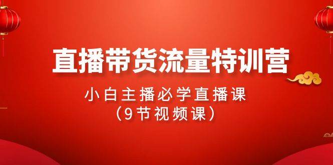 2024直播带货流量特训营，小白主播必学直播课（9节视频课）-小白项目网