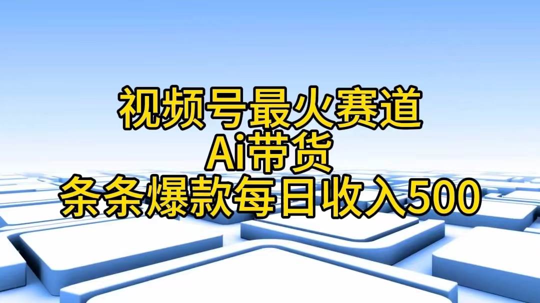 视频号最火赛道——Ai带货条条爆款每日收入500-小白项目网