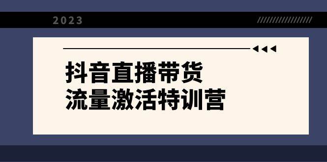 抖音直播带货-流量激活特训营，入行小白小白主播必学（21节课+资料）-小白项目网