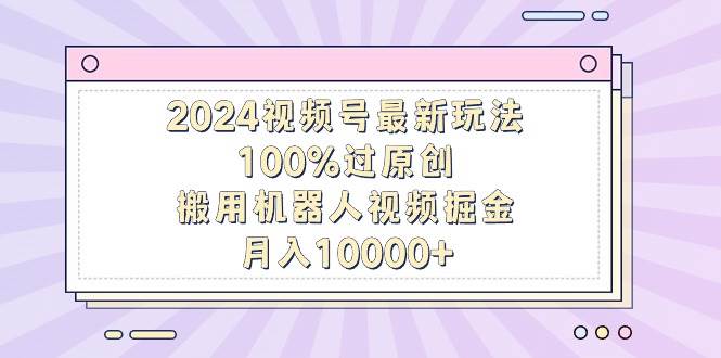 2024视频号最新玩法，100%过原创，搬用机器人视频掘金，月入10000+-小白项目网