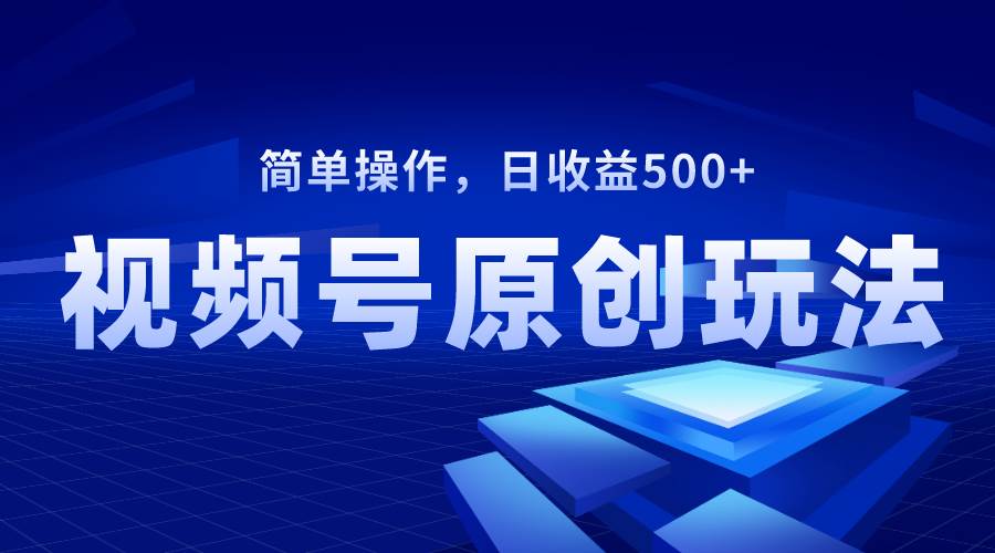 视频号原创视频玩法，日收益500+-小白项目网