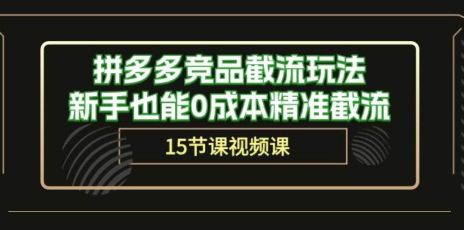 拼多多竞品截流玩法，小白也能0成本精准截流（15节课）-小白项目网