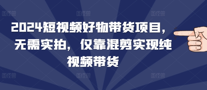 2024短视频好物带货项目，无需实拍，仅靠混剪实现纯视频带货 - 小白项目网-小白项目网