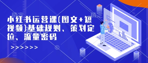 小红书运营课(图文+短视频)基础规则、策划定位、流量密码-小白项目网