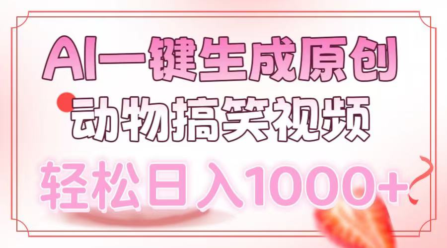 AI一键生成原创动物搞笑视频，轻松日入1000+-啦啦收录网