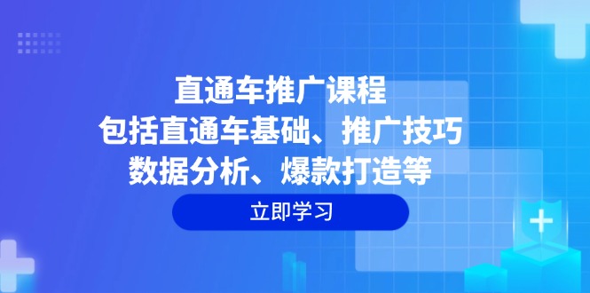 直通车推广课程：包括直通车基础、推广技巧、数据分析、爆款打造等-啦啦收录网