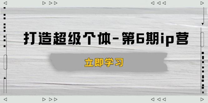 打造 超级个体-第6期ip营：商业认知,产品设计,成交演练,解决知识变现难题-啦啦收录网