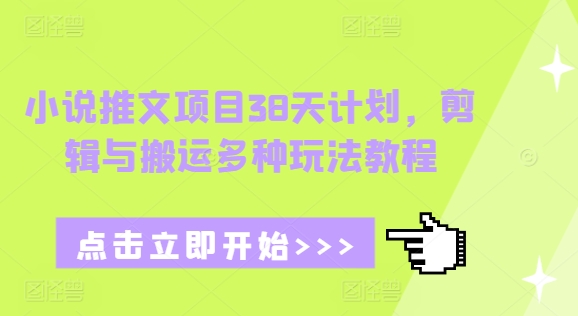 小说推文项目38天计划，剪辑与搬运多种玩法教程 - 小白项目网-小白项目网