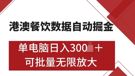 港澳数据全自动掘金，单电脑日入5张，可矩阵批量无限操作【仅揭秘】 - 小白项目网-小白项目网