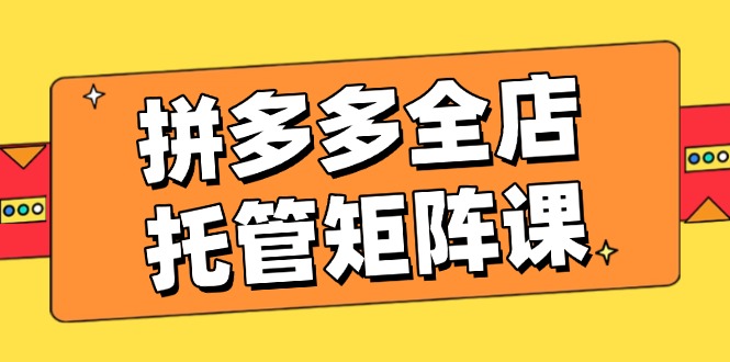 拼多多全店托管矩阵课，盈利动销玩法，高效计划设置，提升店铺效益-小白项目网