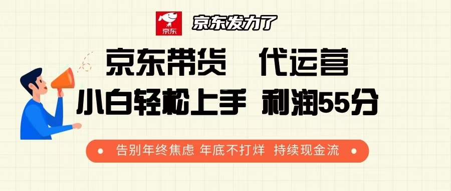 京东带货 代运营 利润55分 告别年终焦虑 年底不打烊 持续现金流 - 小白项目网-小白项目网