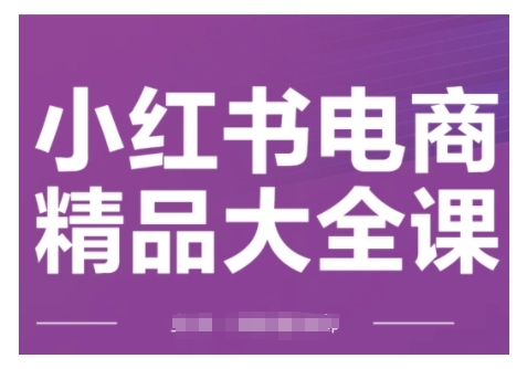 小红书电商精品大全课，快速掌握小红书运营技巧，实现精准引流与爆单目标，轻松玩转小红书电商(更新2月)-小白项目网