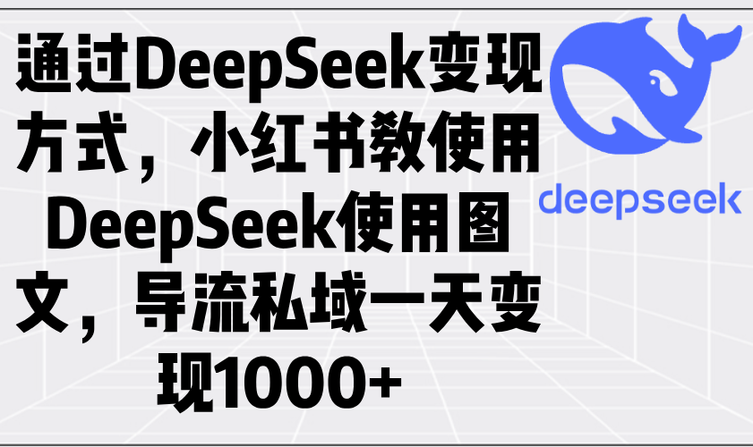 通过DeepSeek变现方式，小红书教使用DeepSeek图文，导流私域一天变现1000+-小白项目网