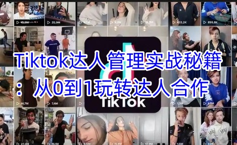 Tiktok达人管理实战秘籍：从0到1玩转达人合作-小白项目网